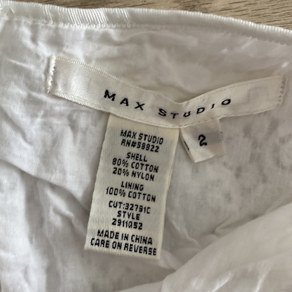 MAX STUDIO white lace fitted peplum dress size 2 shift sheath work - Picture 2 of 3